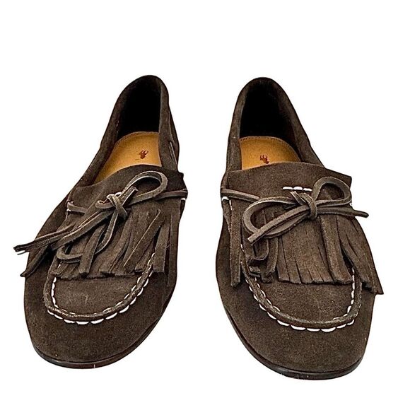 Ralph Lauren Polo Fringe-Trim Suede Loafer Women’s Size 9 Medium EUC - Picture 6 of 9